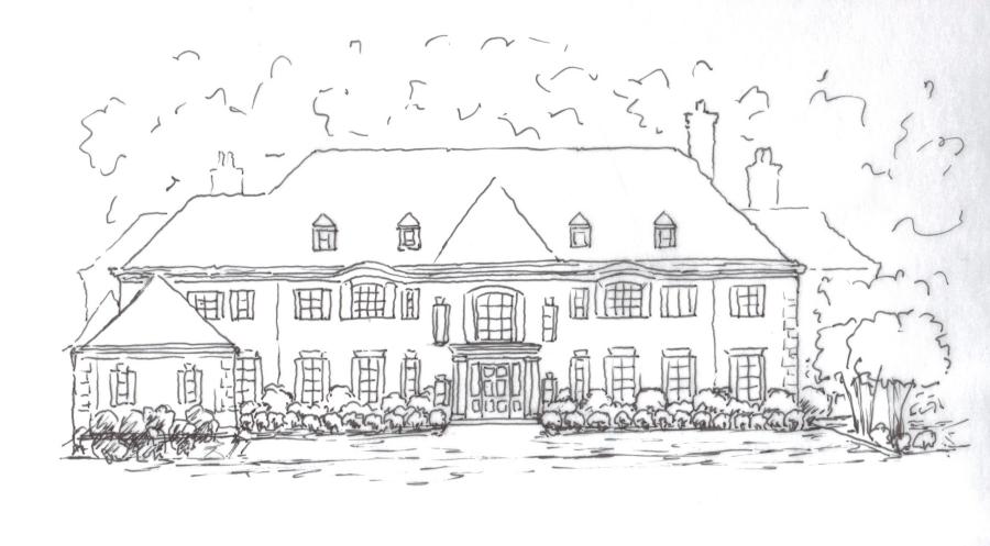landscape design sketch of house