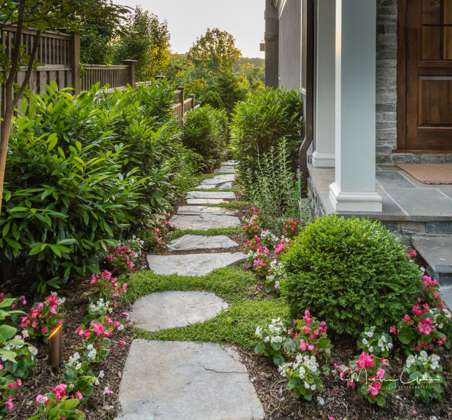 Boulder Step Stones to Rear Garden - After